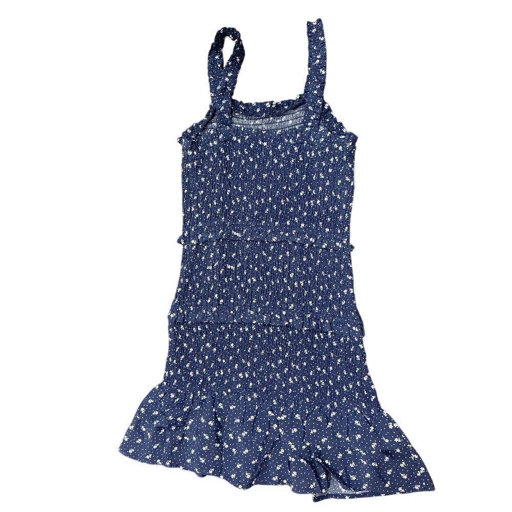 Nordstrom Girls Blue Floral Smocked Tank Dress Size S (7/8)